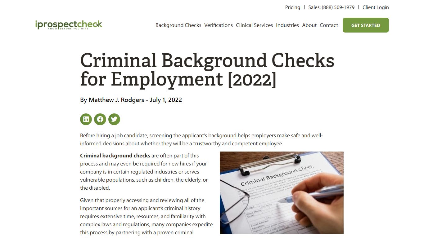 Criminal Background Checks for Employment [2022] - iprospectcheck