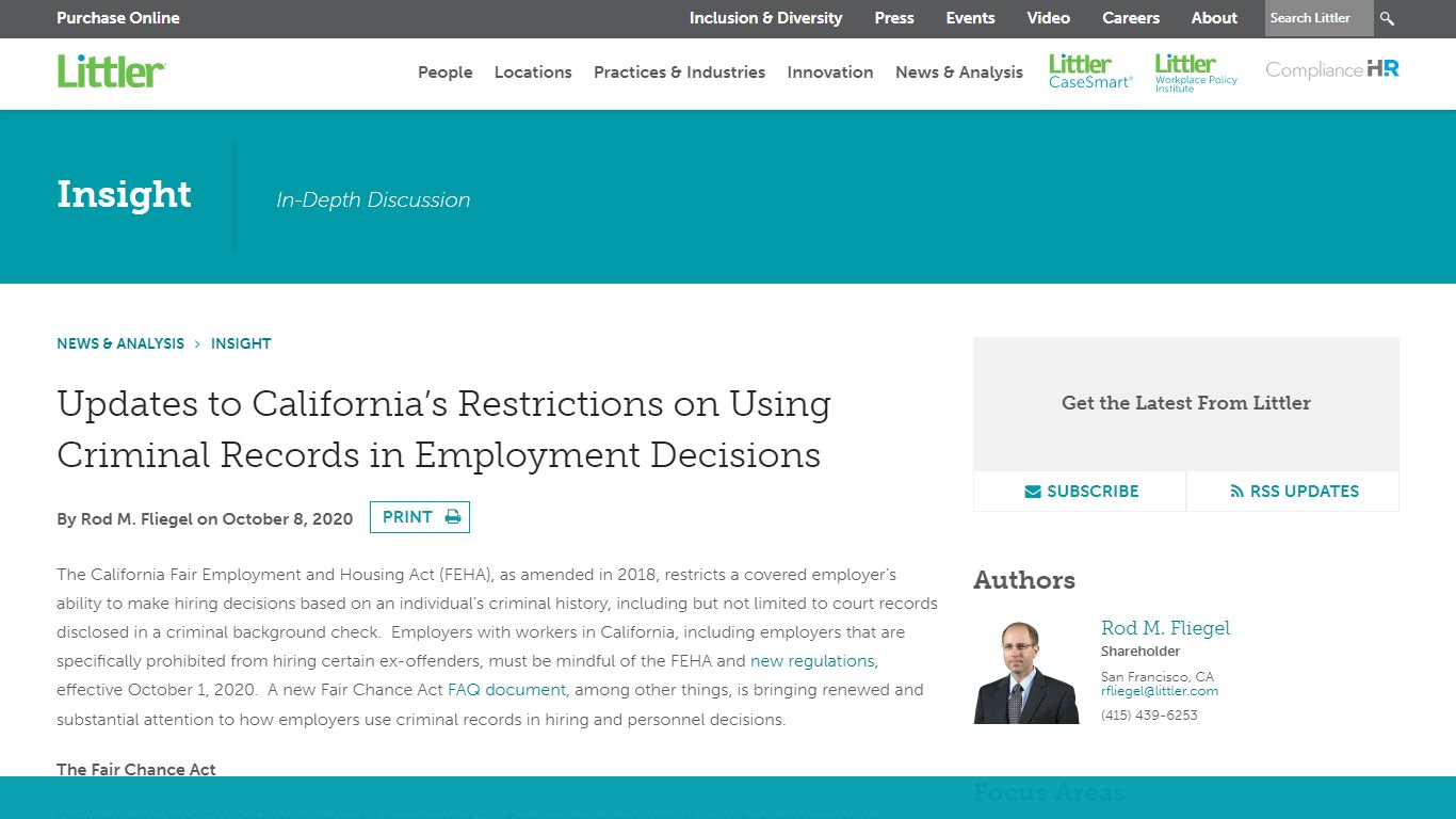 Updates to California’s Restrictions on Using Criminal Records in ...